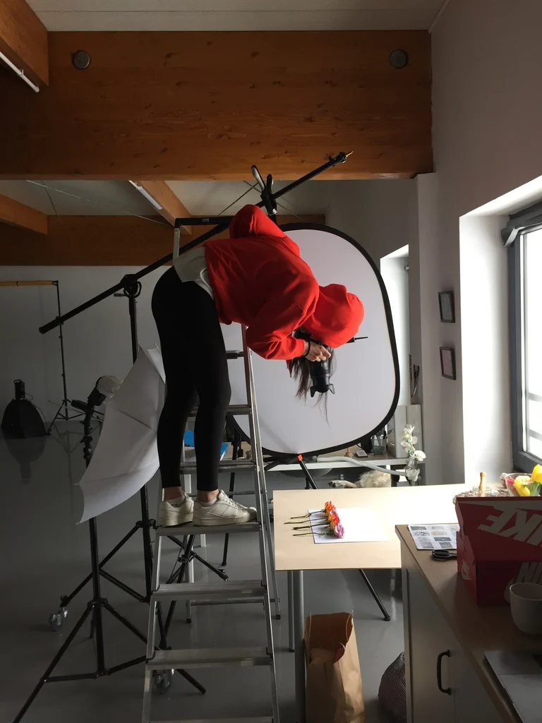 flat lay photography studio